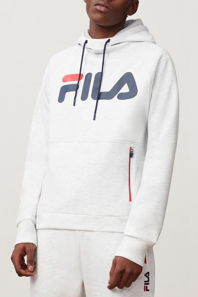 Fila Ezra White Hoodie Mens - NZ 45967-XHFG